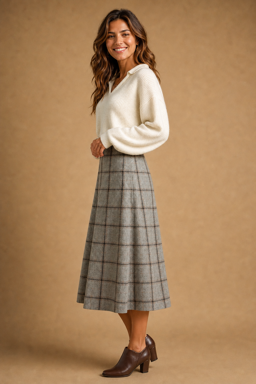 Plaid Long Skirt