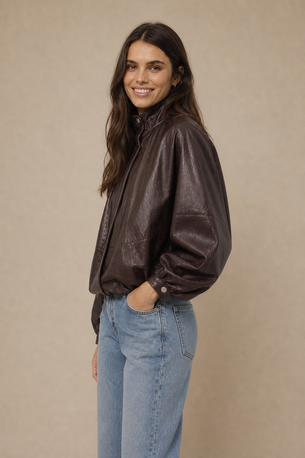 Frankie Faux Leather Jacket