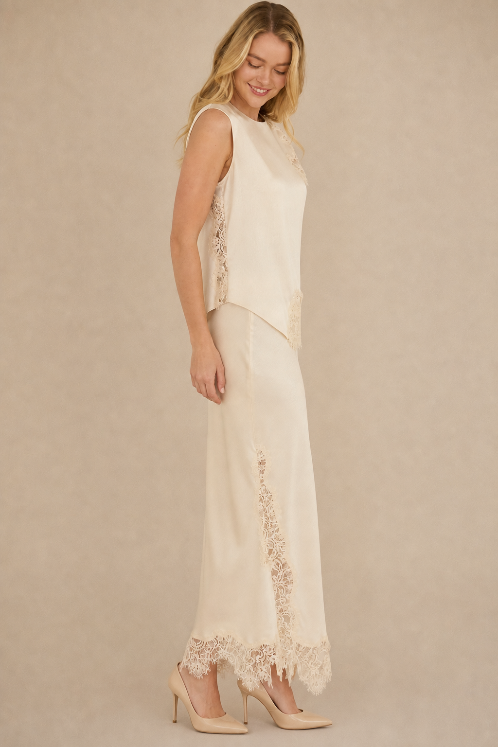 Mixed Lace Media Skirt