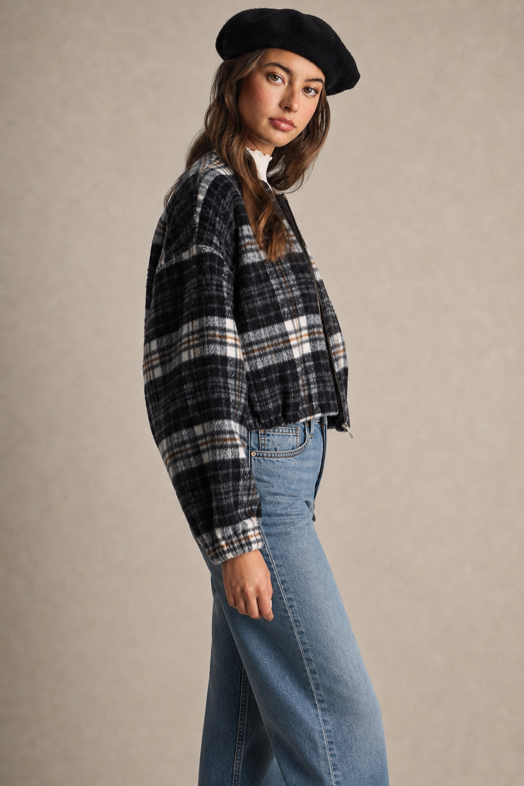 Plaid Bubble Jacket