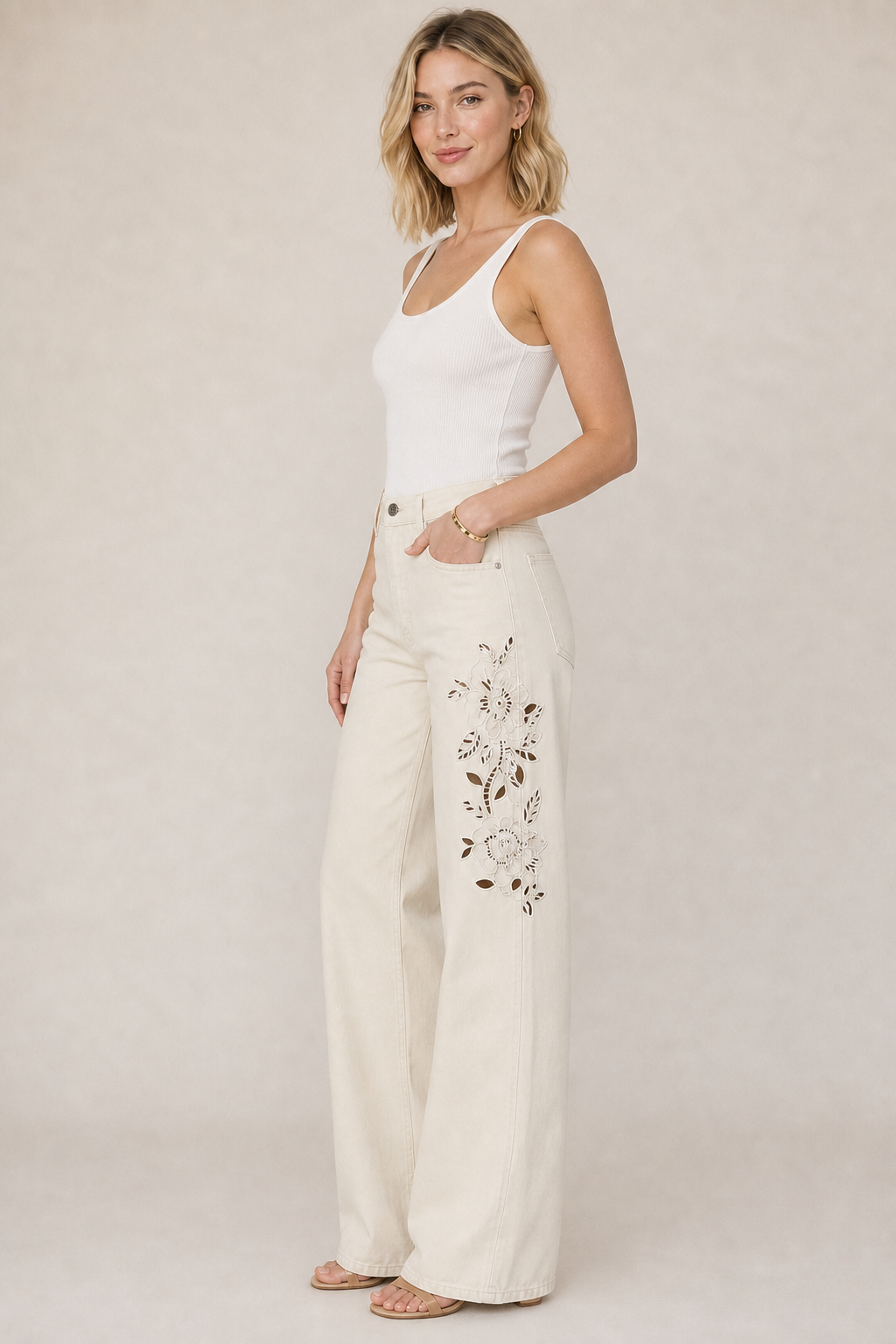 The Show Off High Rise Bowed Jeans