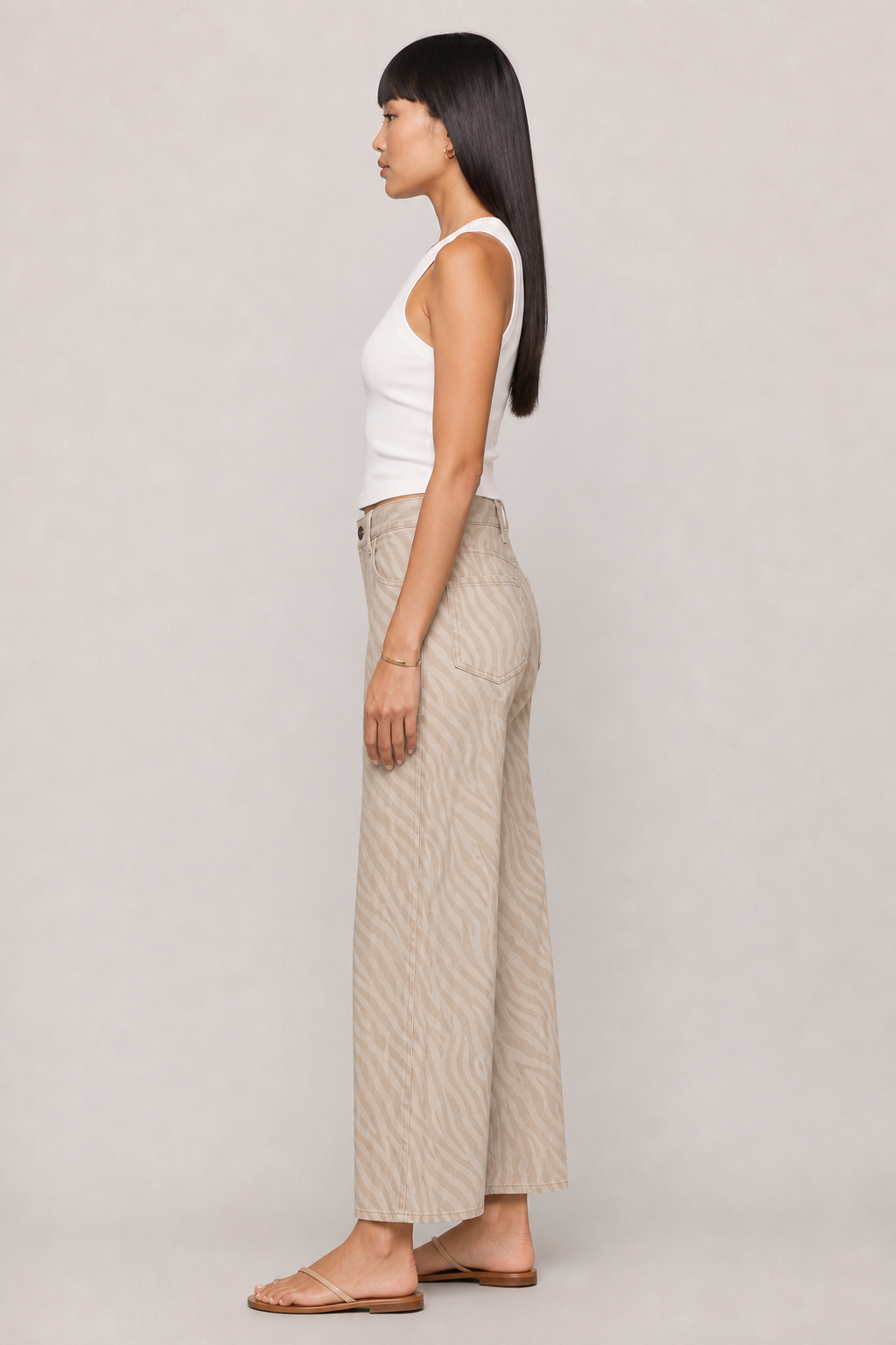 The Off Duty Bowed Ankle Zebra Jeans